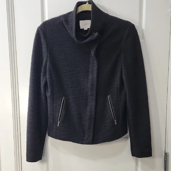 LOFT Women's Boucle Black Blazer Size 4 - Picture 1 of 9